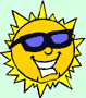 Image of a sun wearing sunglasses